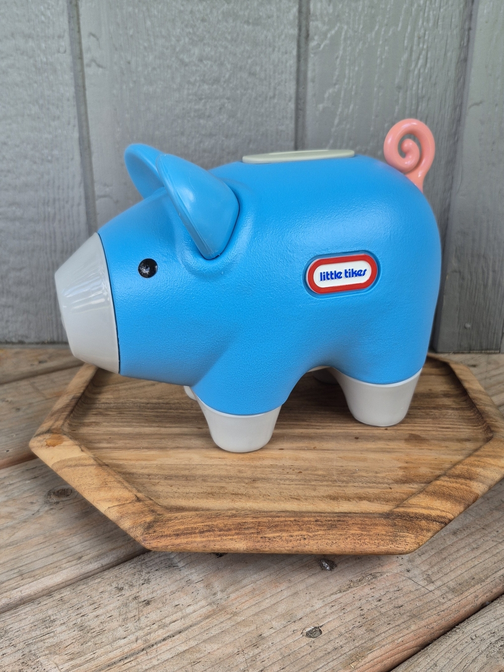 Vintage Little Tikes Blue Piggy Bank 0227-00 Original Stopper Like New Condition